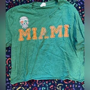 University of Miami Green Cropped Top - CUSTOM MEDIUM
